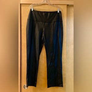Faux leather boot cut pants